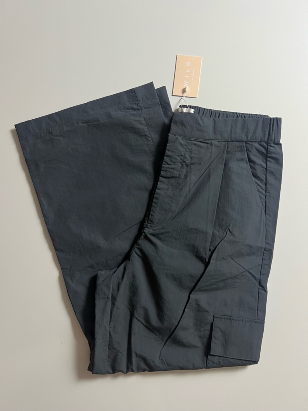NWT WILO The Label Parachute Cargo Pants, Gray, Size S